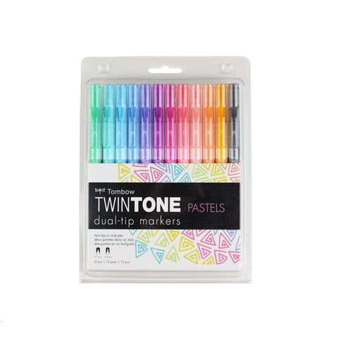 Tombow twintone con 12 marcadores colores pastel