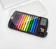 Estuche con 12 mini lápices de color con goma y sacapuntas